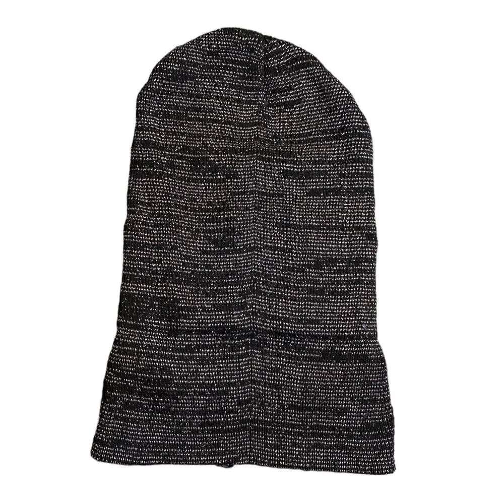 Knit Beanie Silver and Black‎